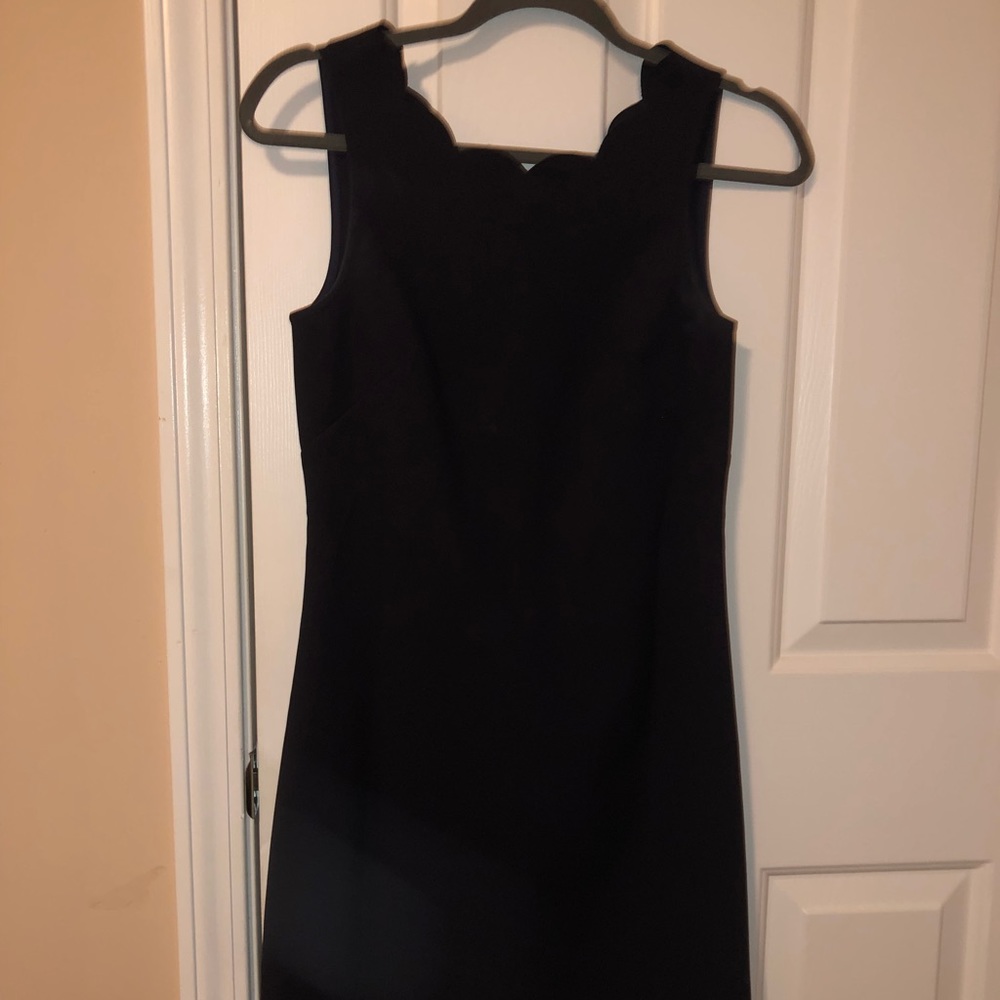 J. Crew Navy Scalloped Dress